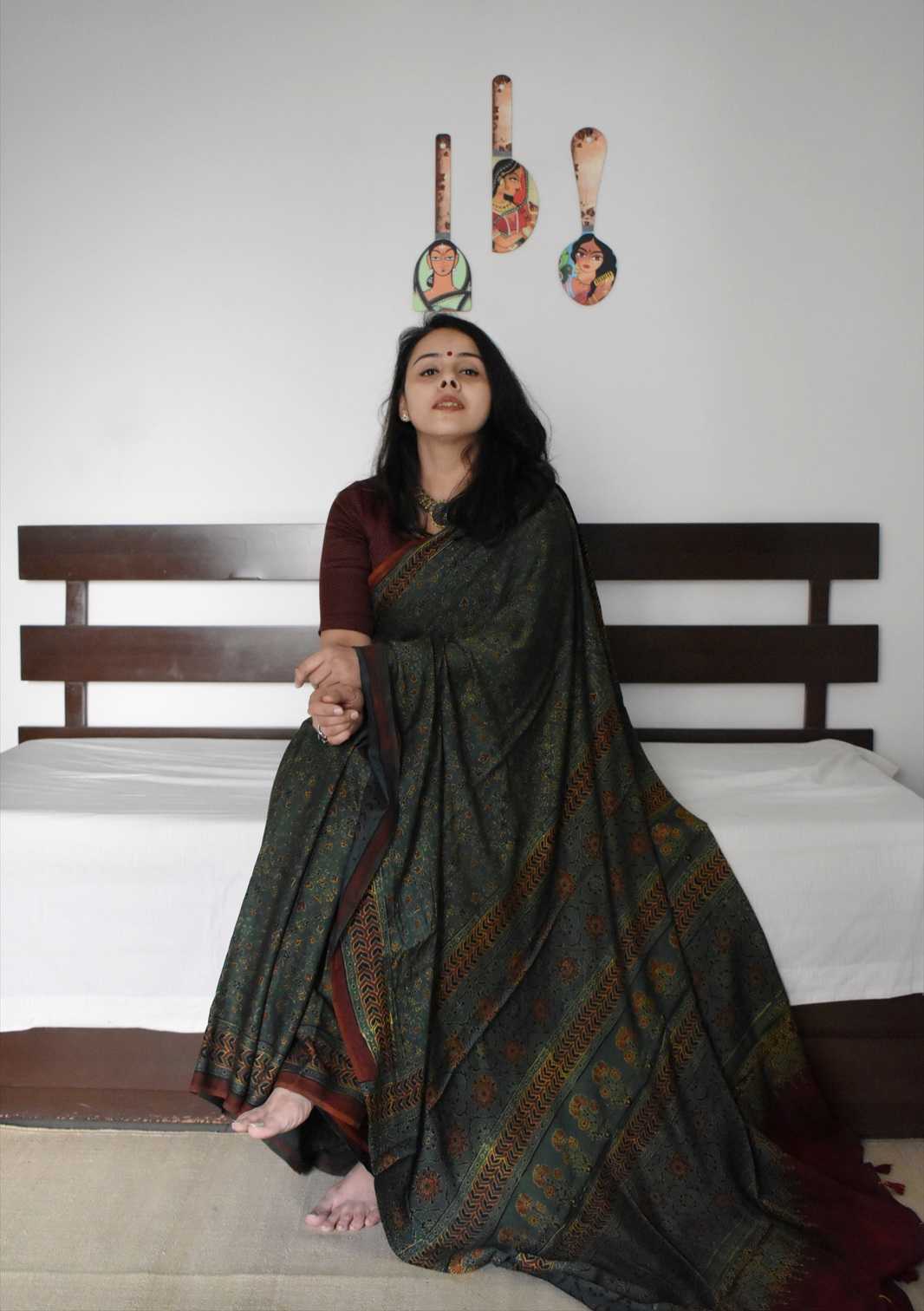 YNF Wholesale Muslin Silk Soft Silk Sarees KESH583 Ajrakh | Surat Manufacturer