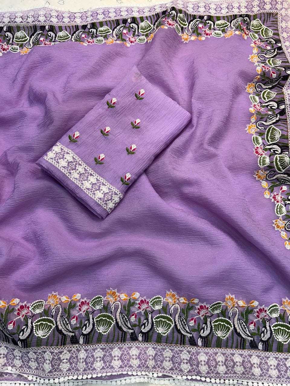 YNF Wholesale Crush Silk Fancy Sarees  | Surat Manufacturer