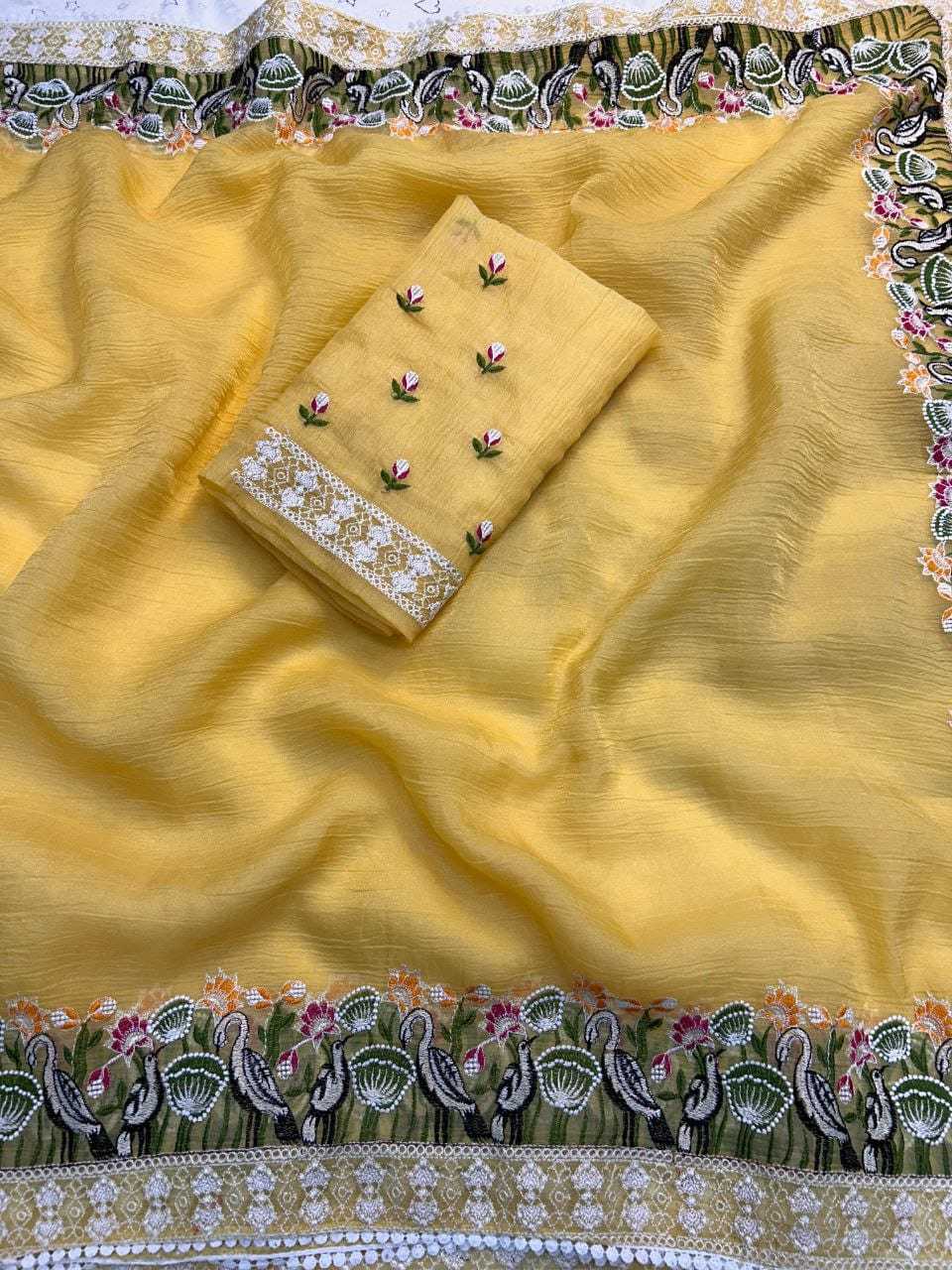 YNF Wholesale Crush Silk Fancy Sarees  | Surat Manufacturer