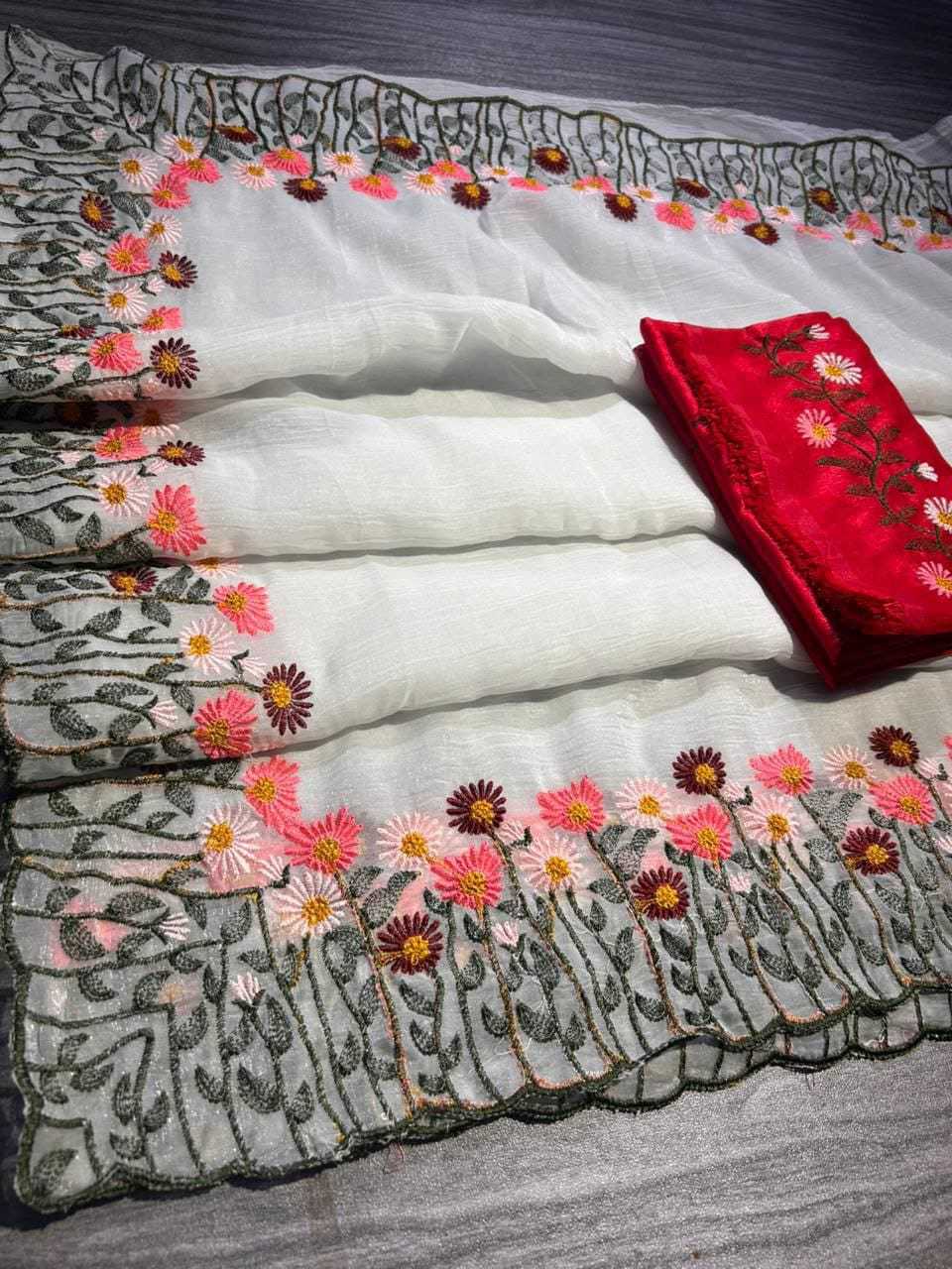 YNF Wholesale Crush Silk Party Wear Sarees KESH588 Vanila | Surat Manufacturer