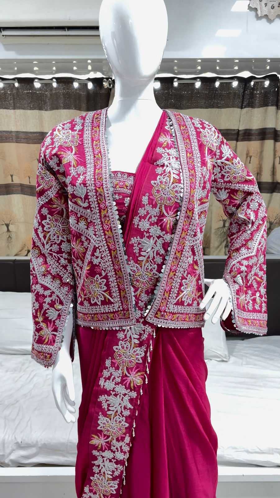 YNF Wholesale Chinon Embroidered Sarees KESH591 147 | Surat Manufacturer