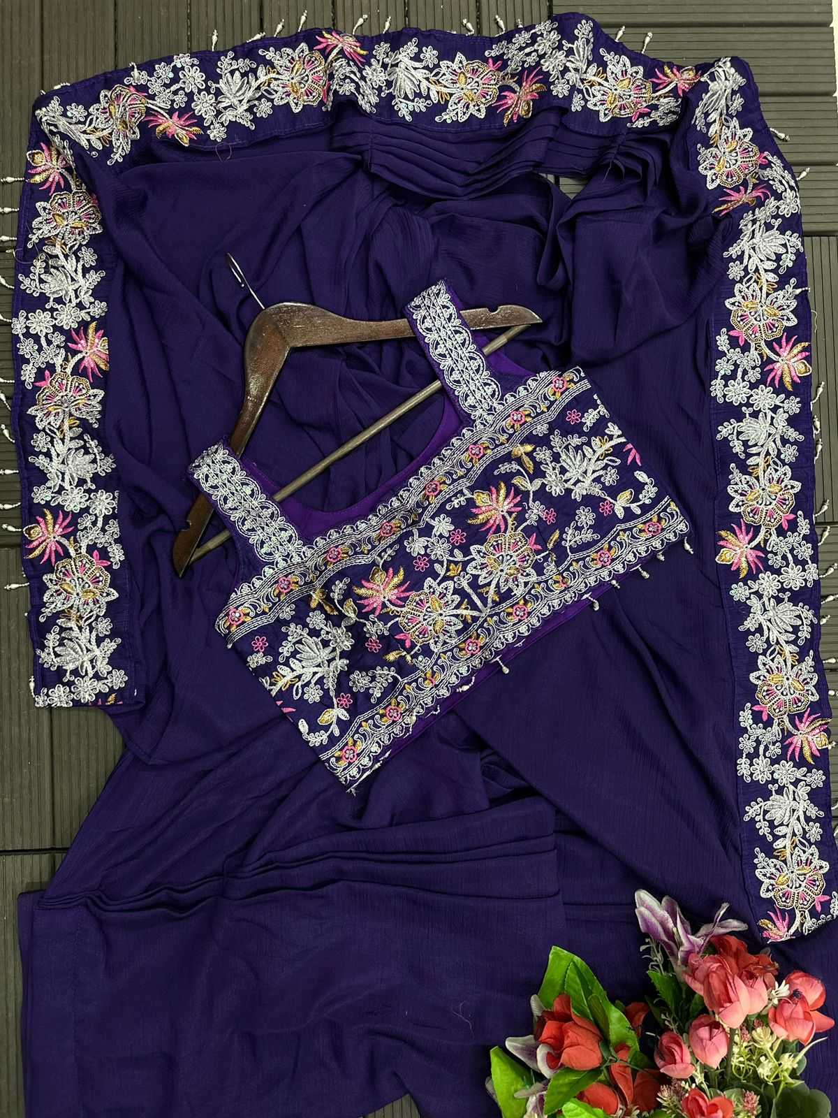 YNF Wholesale Chinon Embroidered Sarees KESH591 147 | Surat Manufacturer