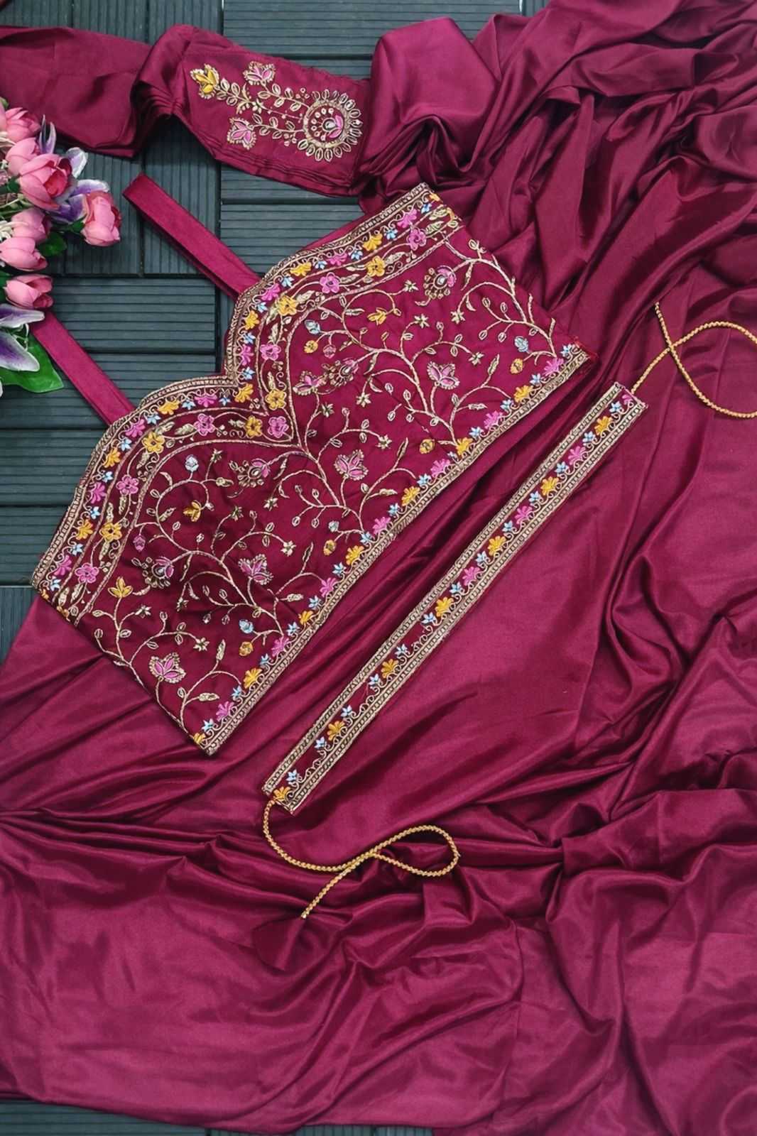 YNF Wholesale Satin Ready To Wear Sarees  | Surat Manufacturer