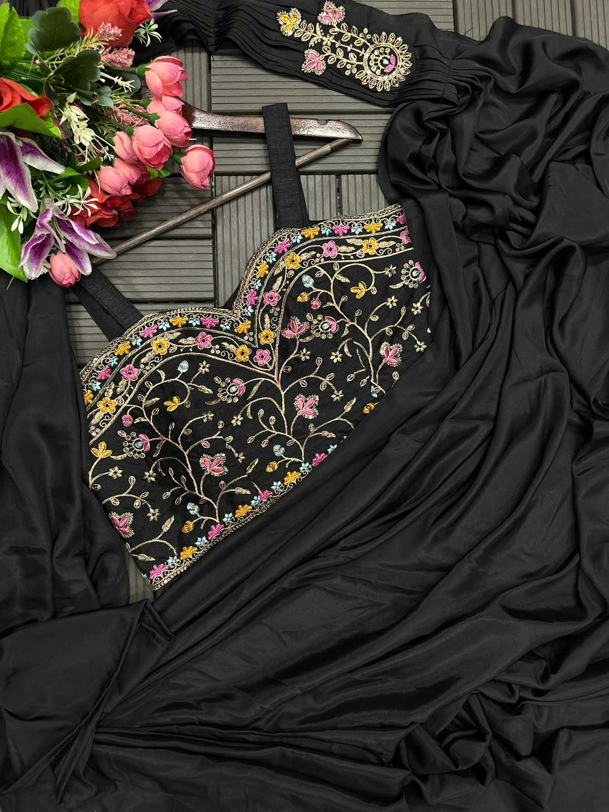YNF Wholesale Satin Ready To Wear Sarees  | Surat Manufacturer