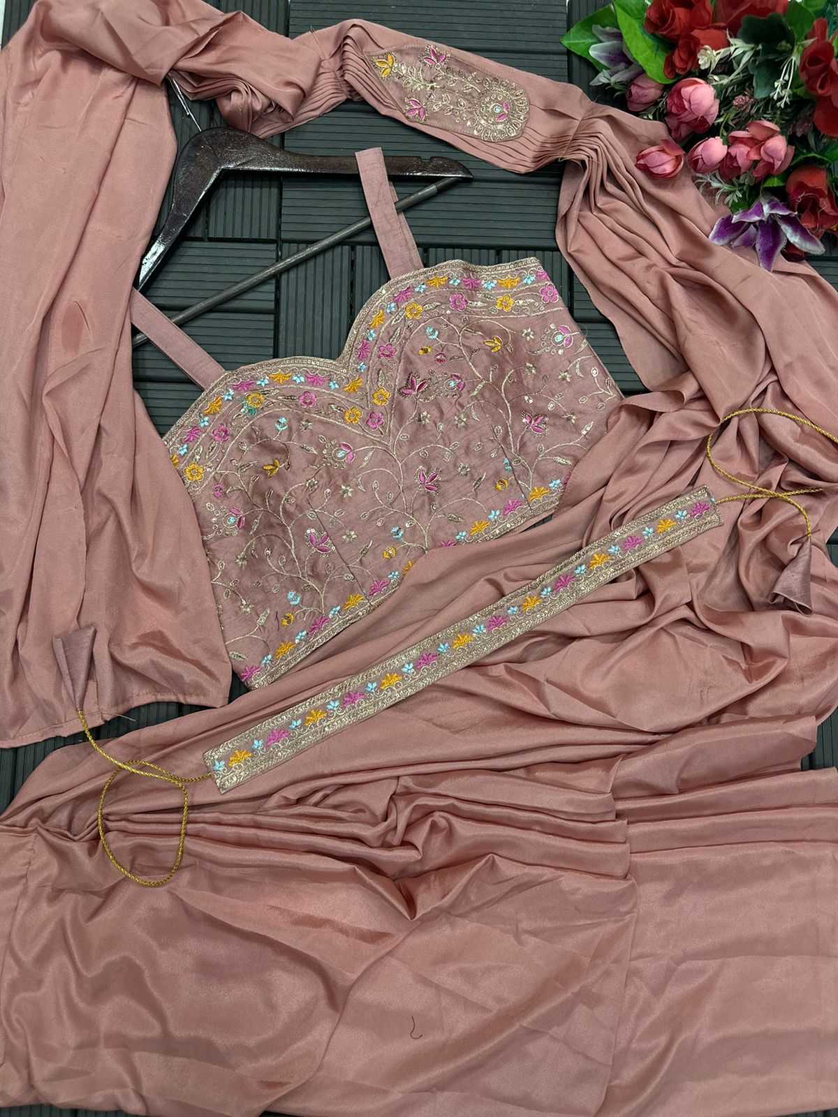 YNF Wholesale Satin Ready To Wear Sarees  | Surat Manufacturer