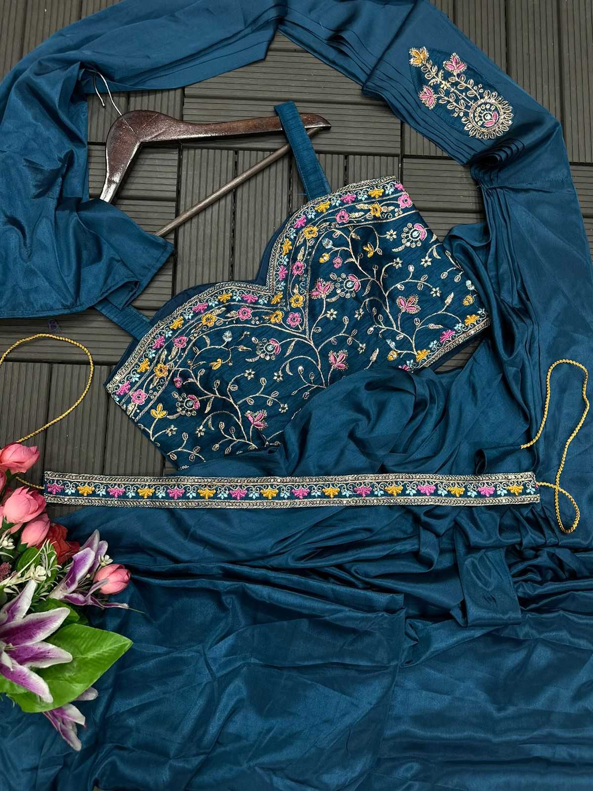 YNF Wholesale Satin Ready To Wear Sarees  | Surat Manufacturer