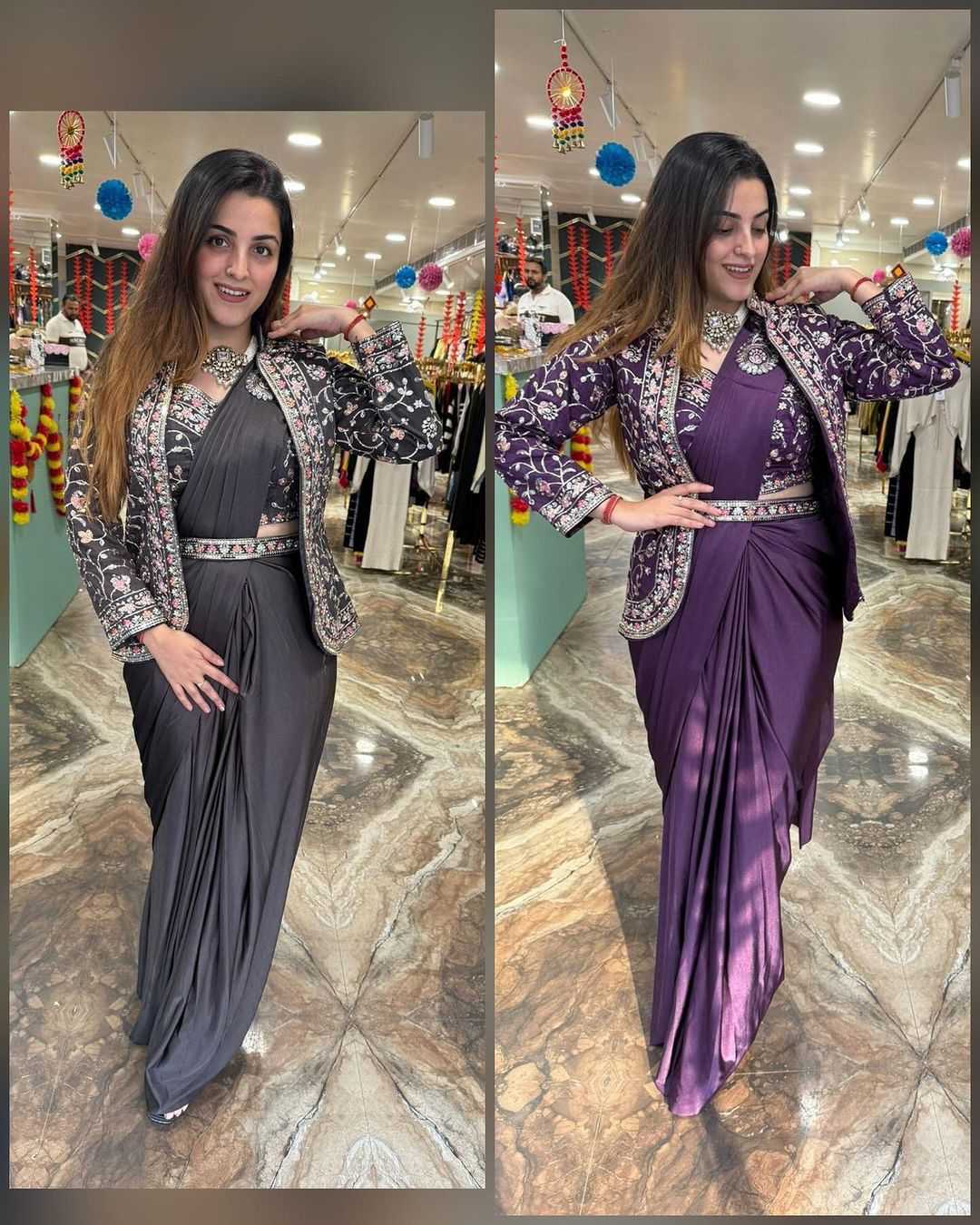 YNF Wholesale Satin Ready To Wear Sarees  | Surat Manufacturer