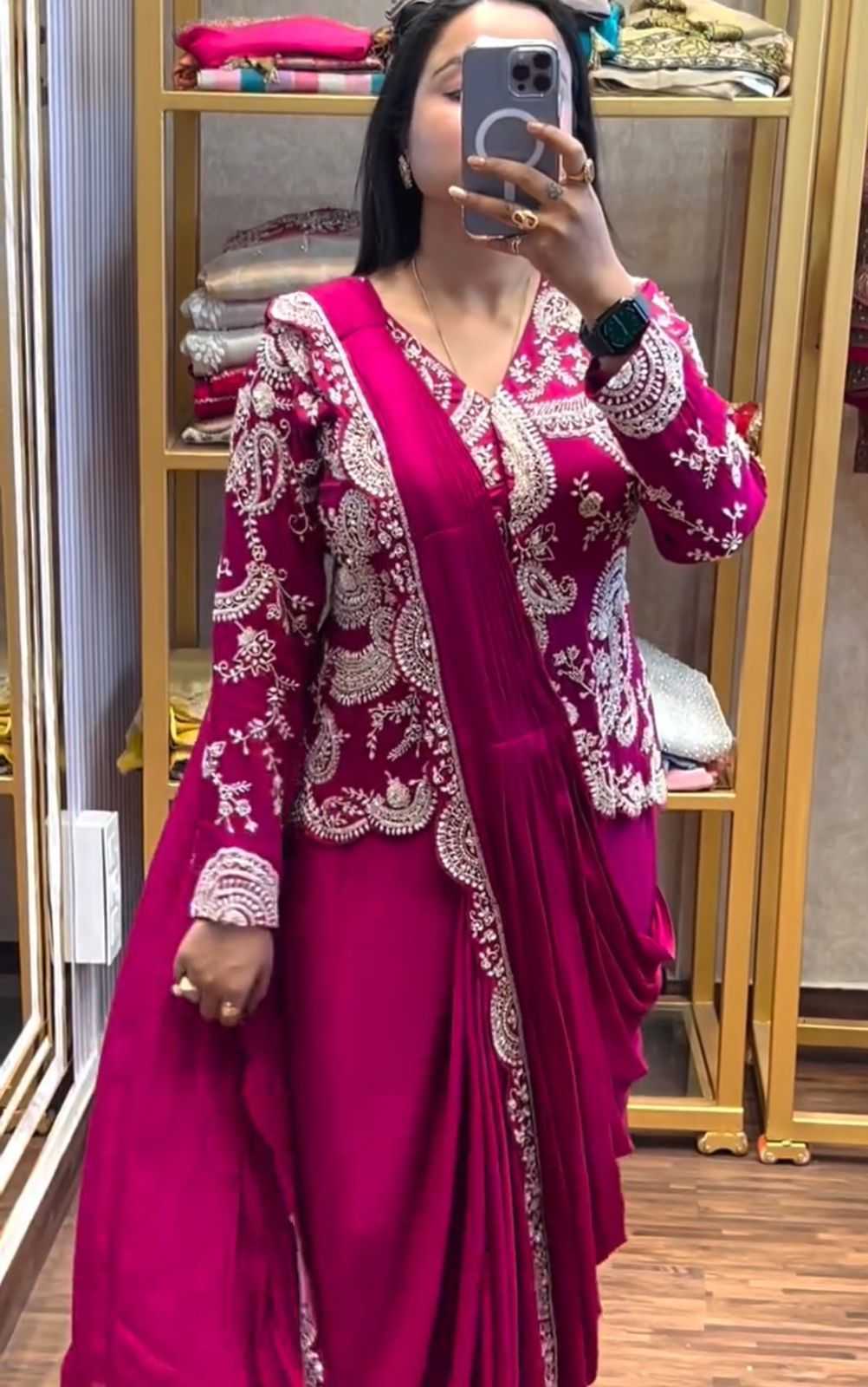 YNF Wholesale Chinon Ready To Wear Sarees  | Surat Manufacturer