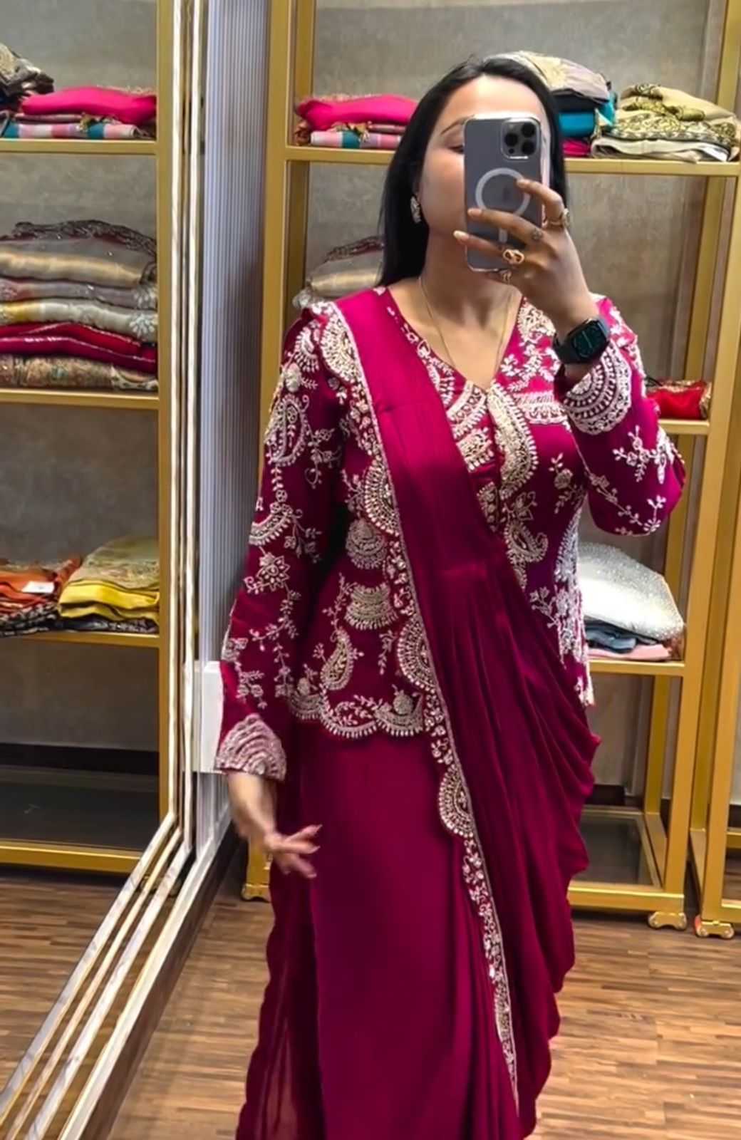 YNF Wholesale Chinon Ready To Wear Sarees  | Surat Manufacturer