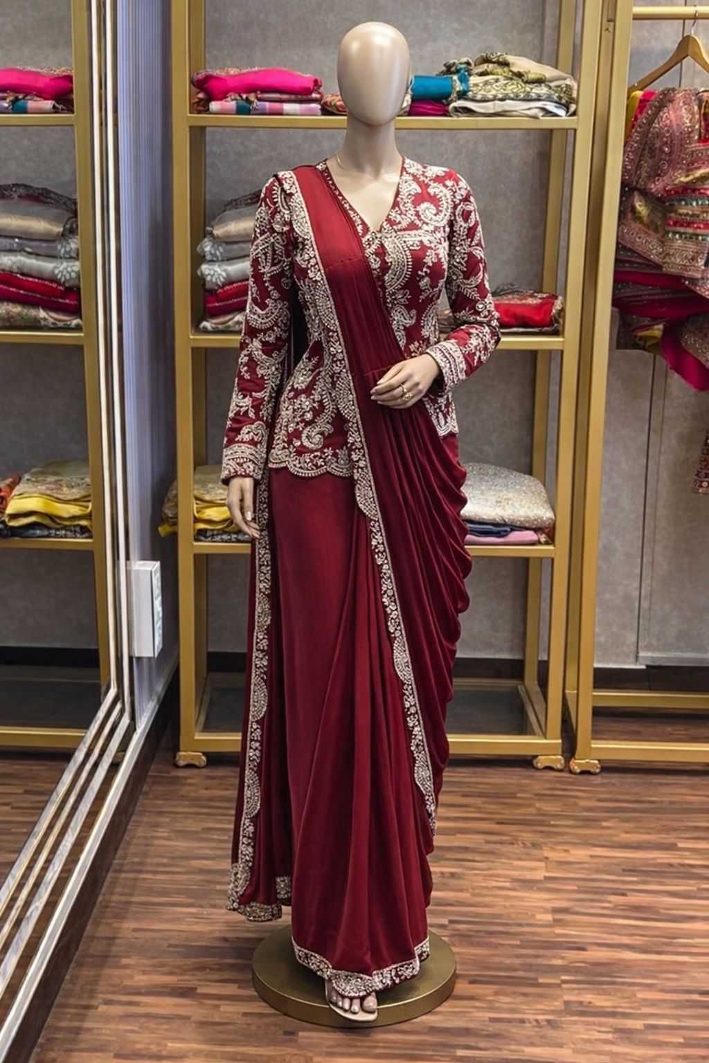 YNF Wholesale Chinon Ready To Wear Sarees  | Surat Manufacturer