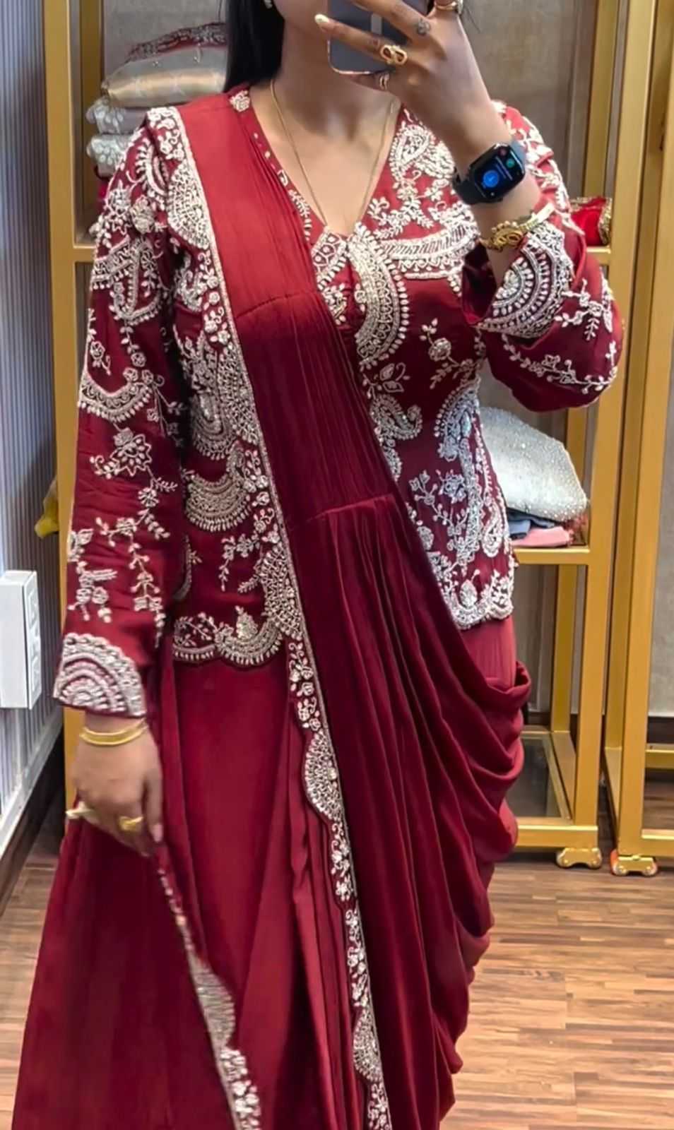 YNF Wholesale Chinon Ready To Wear Sarees  | Surat Manufacturer