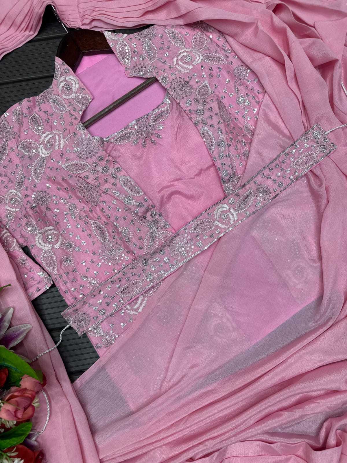 YNF Wholesale Chinon Sequence Sarees  | Surat Manufacturer