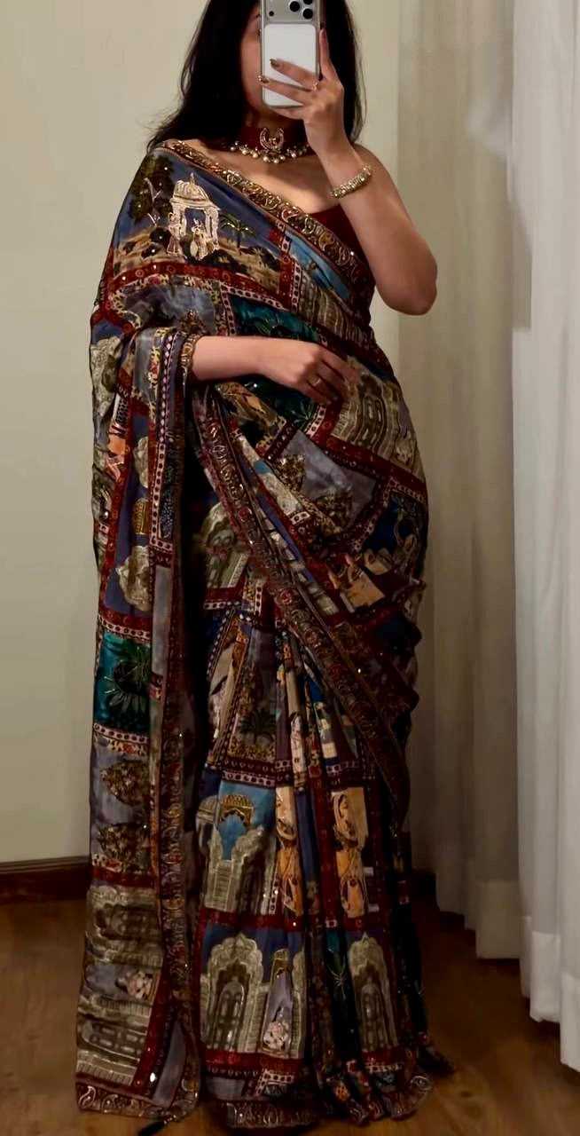 YNF Wholesale Chinon Silk Handloom Sarees  | Surat Manufacturer
