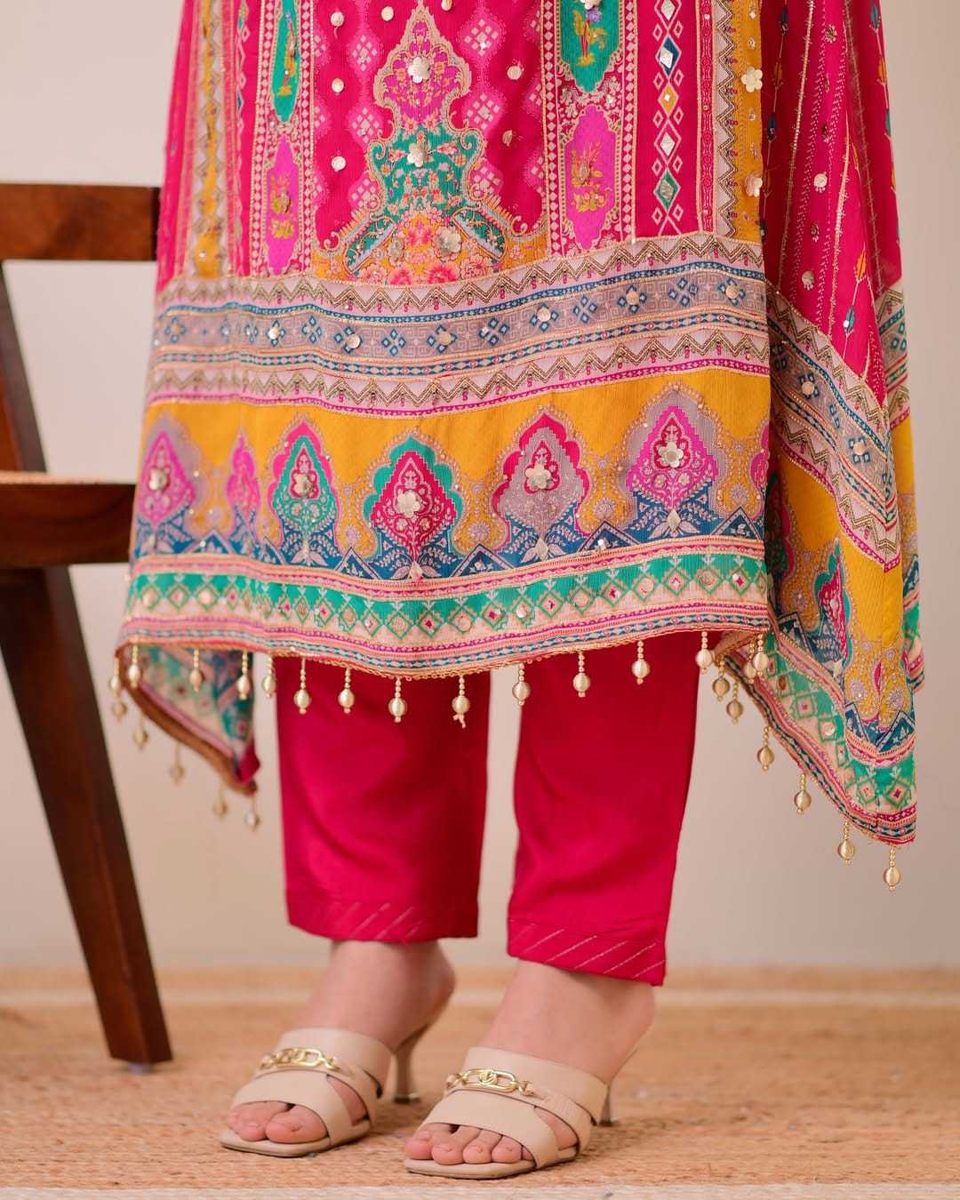 YNF Wholesale Chinon Festive Kurtis  | Surat Manufacturer