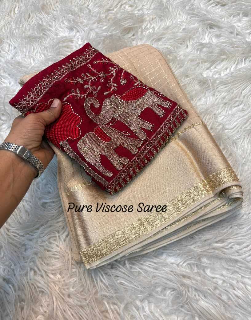 YNF Wholesale Pure Viscos Designer Sarees KESH604 Chex Elephant | Surat Manufacturer