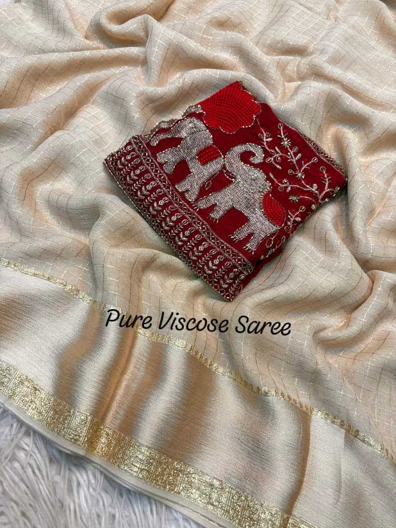 YNF Wholesale Pure Viscos Designer Sarees KESH604 Chex Elephant | Surat Manufacturer