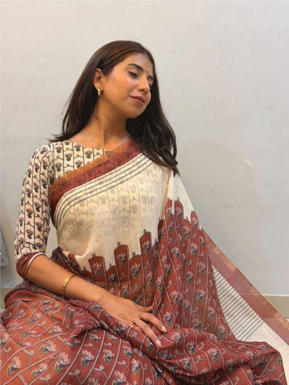 YNF Wholesale Linen Printed Sarees  | Surat Manufacturer