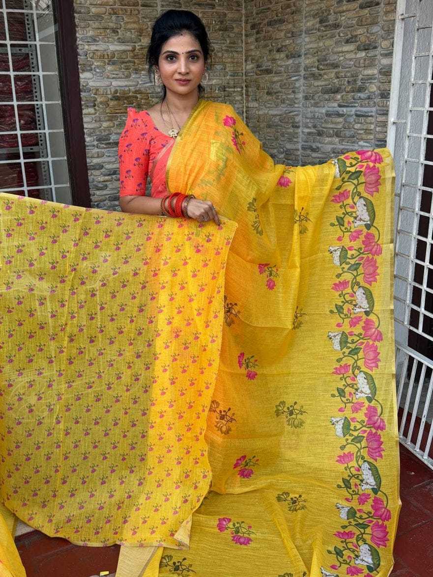 YNF Wholesale Linen Printed Sarees  | Surat Manufacturer
