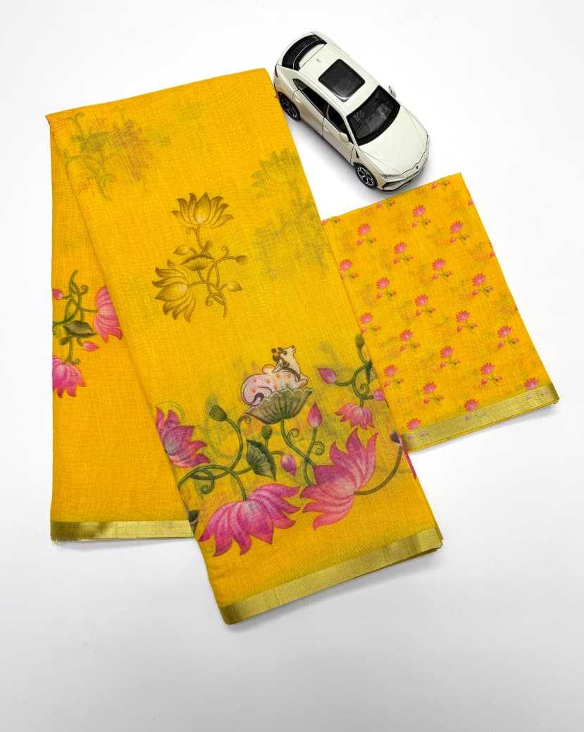 YNF Wholesale Linen Printed Sarees  | Surat Manufacturer