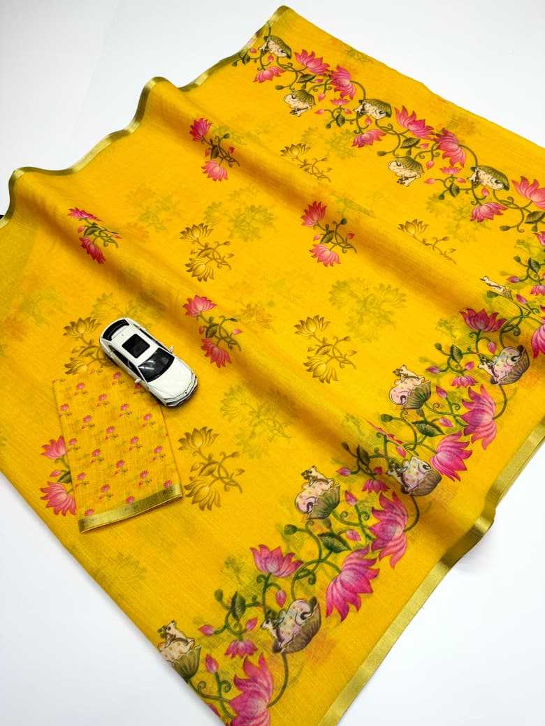 YNF Wholesale Linen Printed Sarees  | Surat Manufacturer