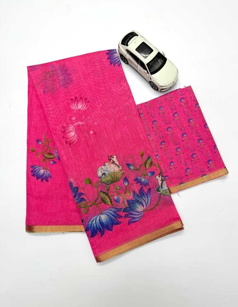 YNF Wholesale Linen Printed Sarees  | Surat Manufacturer