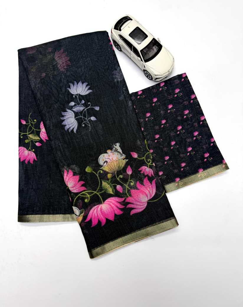 YNF Wholesale Linen Printed Sarees  | Surat Manufacturer