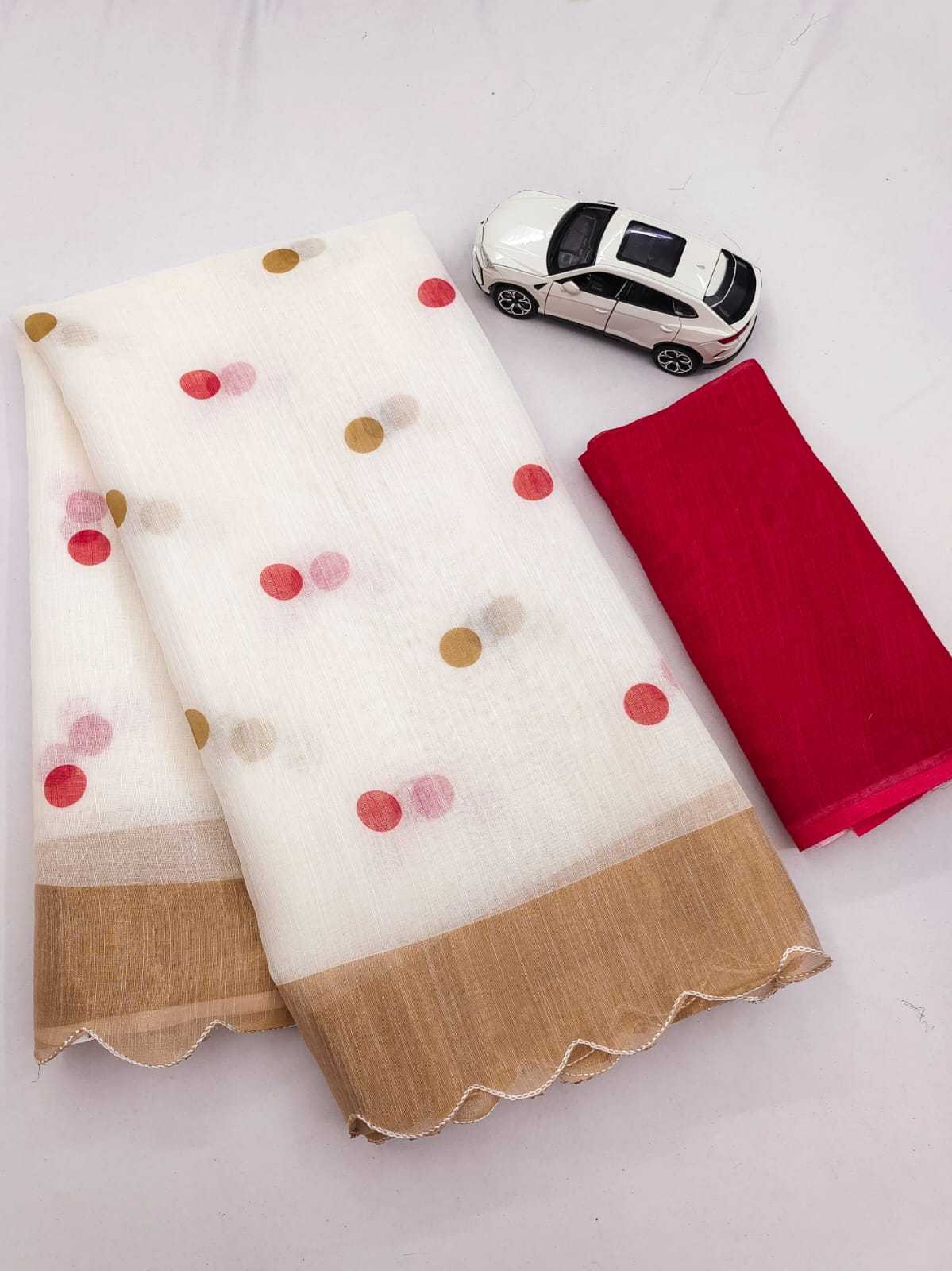 YNF Wholesale Linen Block Print Sarees  | Surat Manufacturer