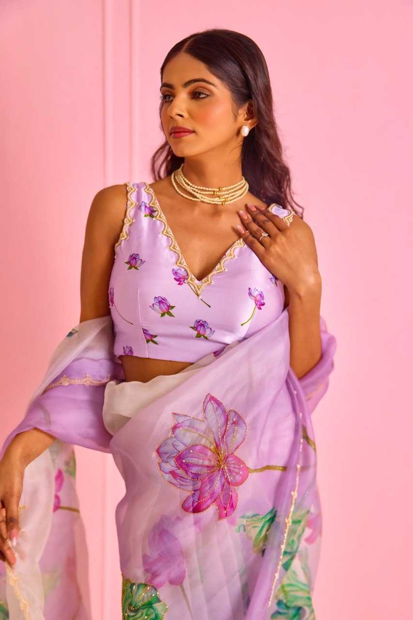 YNF Wholesale Organza Silk Ready To Wear Sarees KESH606 494 | Surat Manufacturer