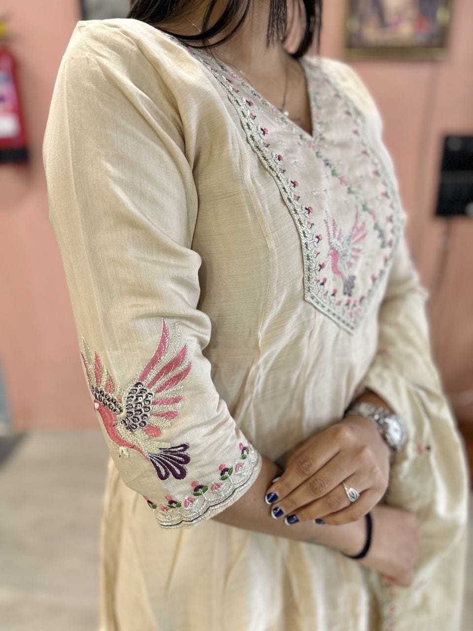 YNF Wholesale Chanderi Cotton Embroidery Suits KESH608 Paired | Surat Manufacturer