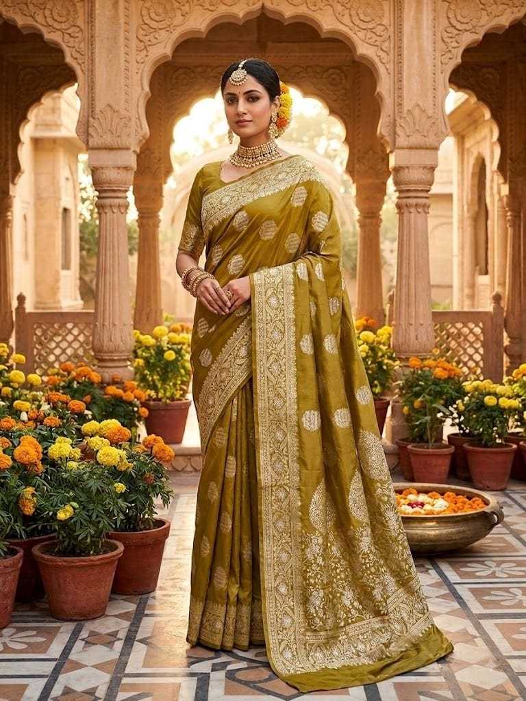 YNF Wholesale Satin Silk Jacquard Saree  | Surat Manufacturer