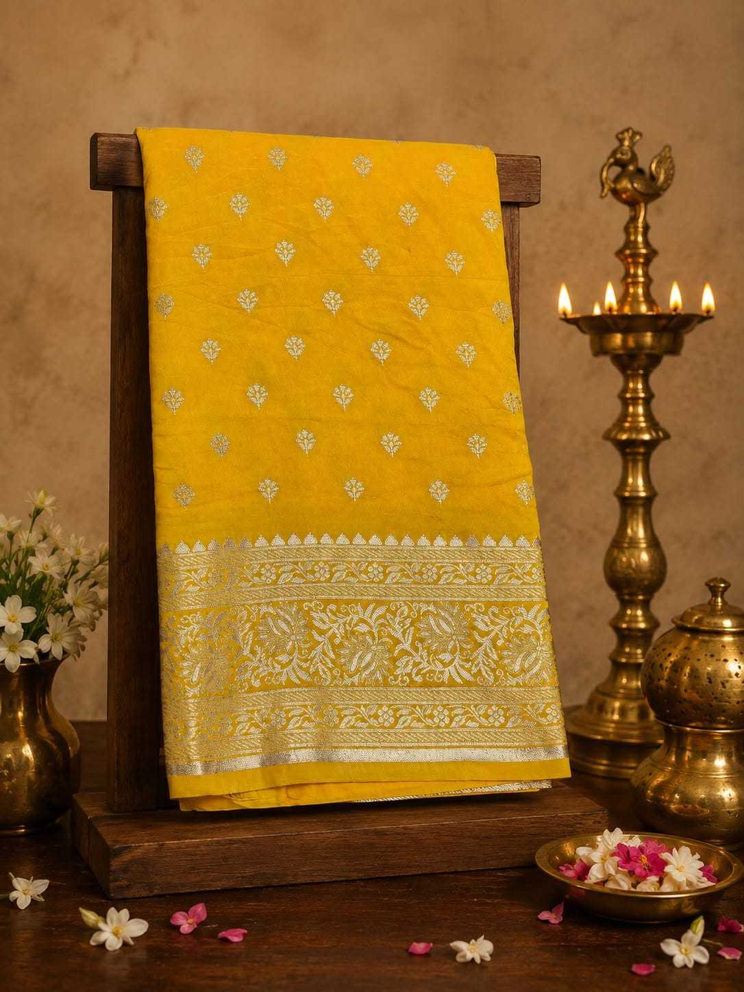 YNF Wholesale Zari Silk Butta Sarees  | Surat Manufacturer