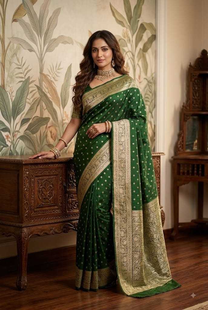 YNF Wholesale Zari Silk Butta Sarees  | Surat Manufacturer