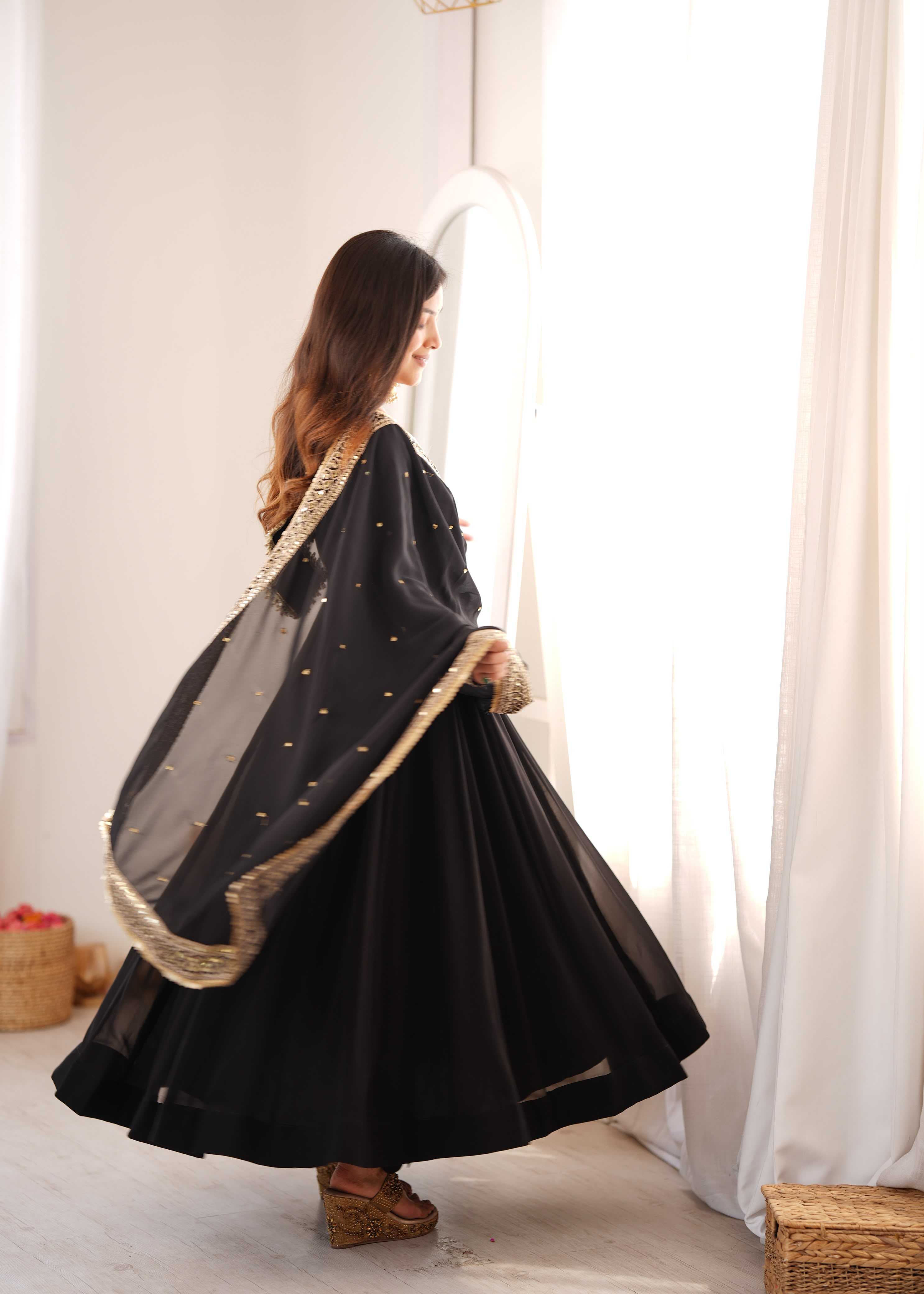 YNF Wholesale Georgette Embroidery Gowns  | Surat Manufacturer