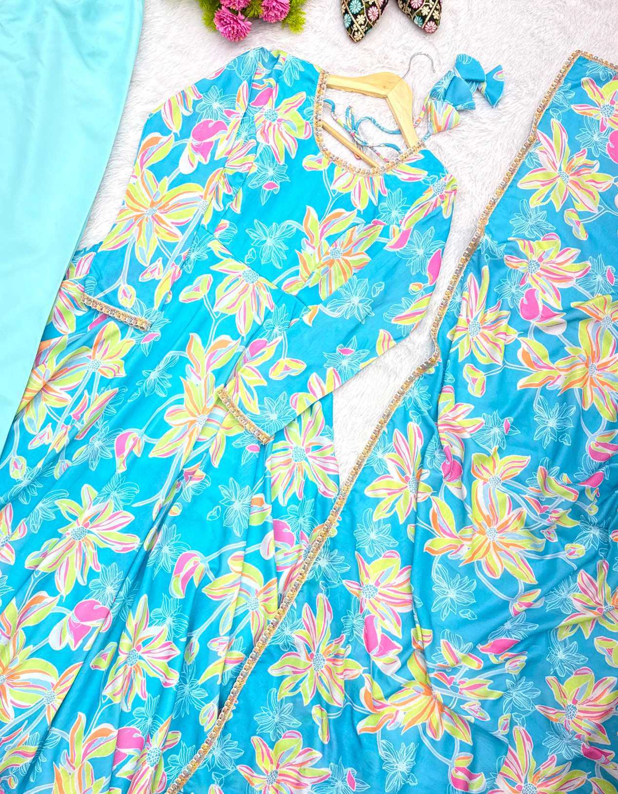 YNF Wholesale Heavy Muslin Printed Gowns  | Surat Manufacturer