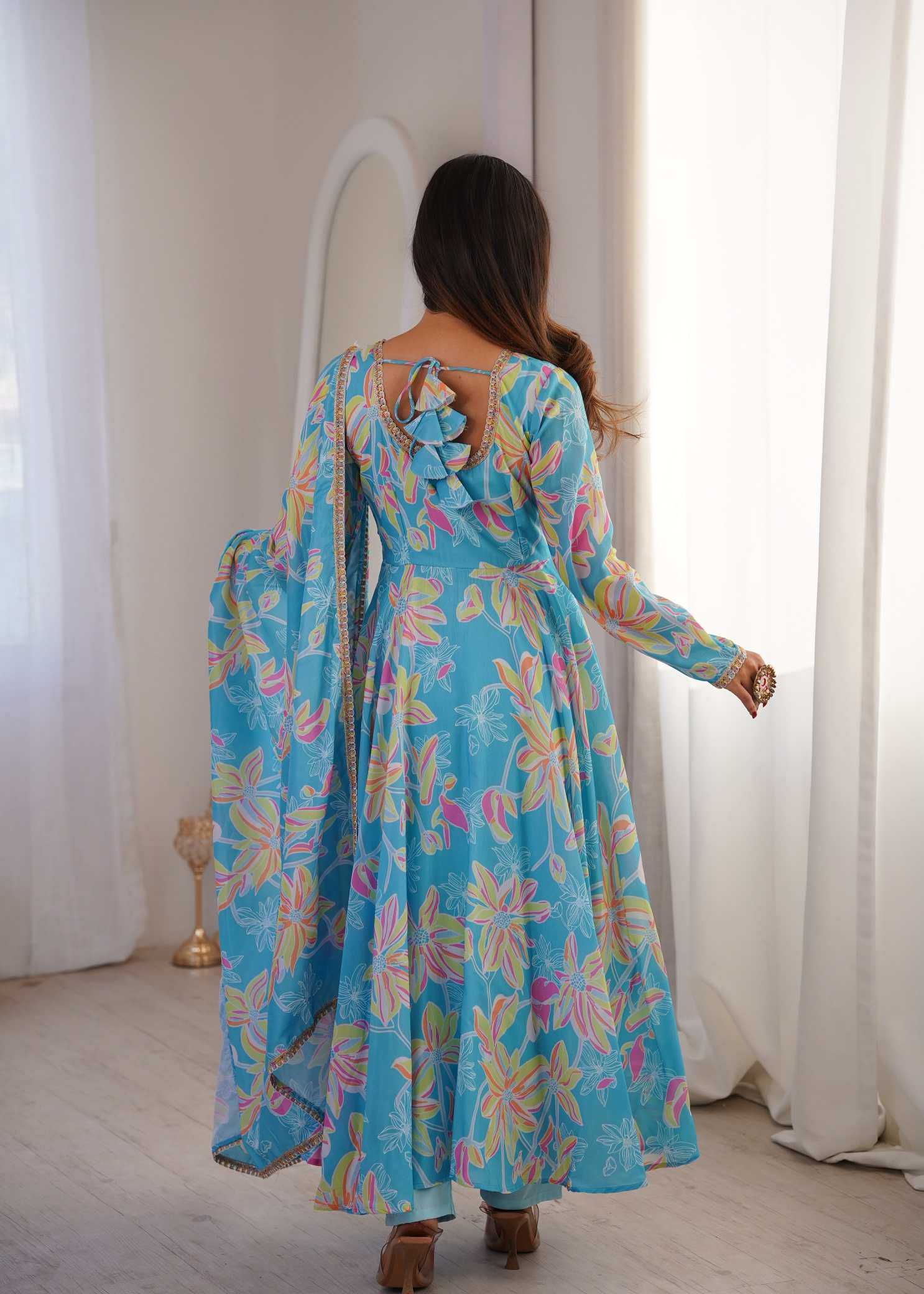 YNF Wholesale Heavy Muslin Printed Gowns  | Surat Manufacturer