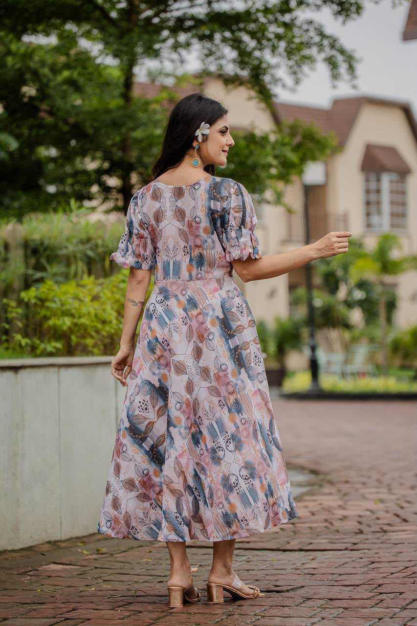 YNF Wholesale Faux Georgette Printed Gowns  | Surat Manufacturer