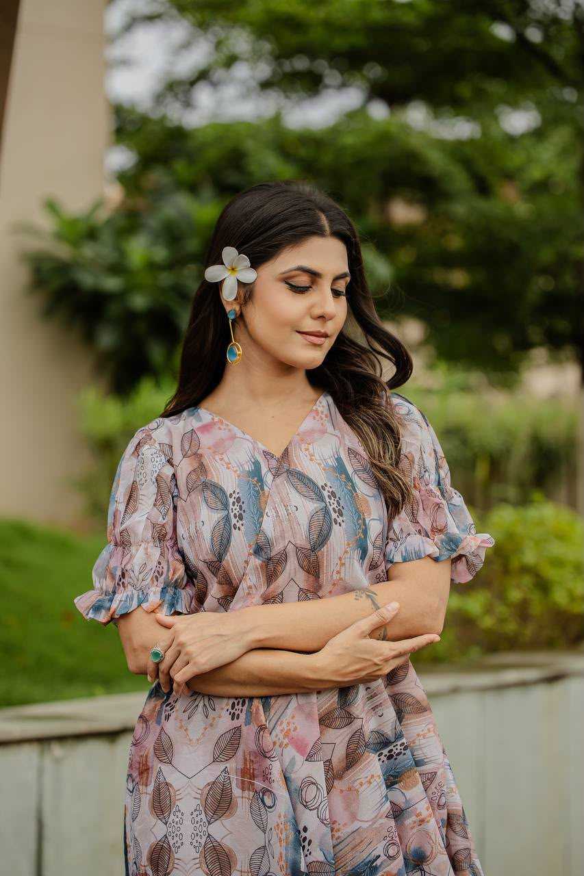 YNF Wholesale Faux Georgette Printed Gowns  | Surat Manufacturer