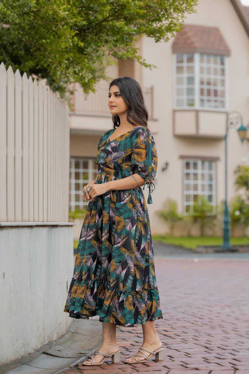 YNF Wholesale Faux Georgette Printed Gowns  | Surat Manufacturer