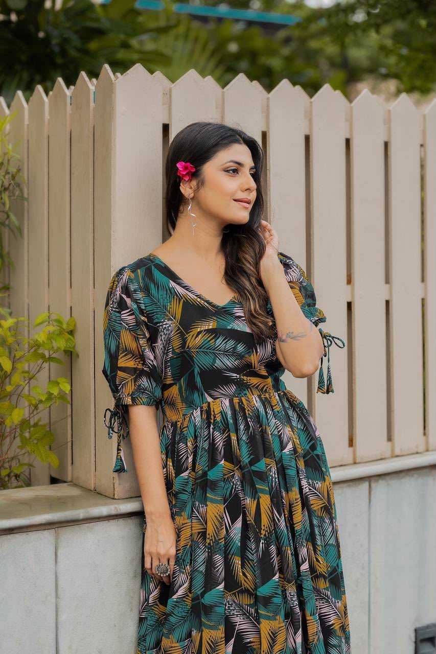 YNF Wholesale Faux Georgette Printed Gowns  | Surat Manufacturer