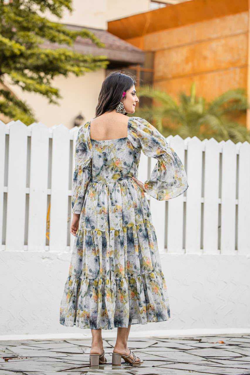 YNF Wholesale Faux Georgette Printed Gowns  | Surat Manufacturer