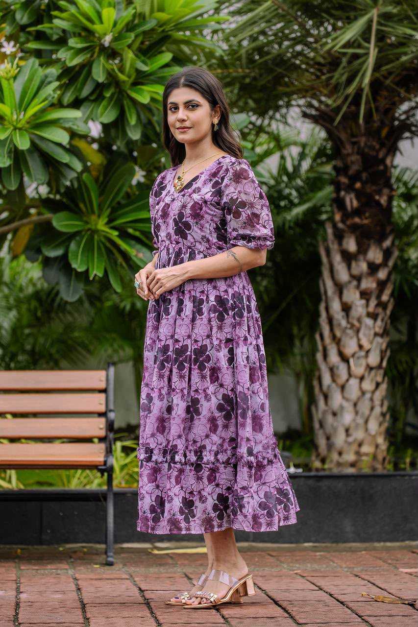YNF Wholesale Faux Georgette Printed Gowns  | Surat Manufacturer