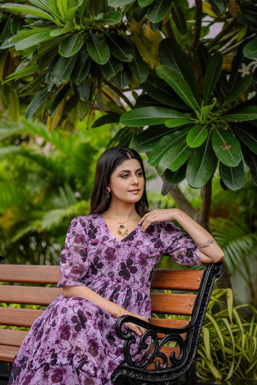 YNF Wholesale Faux Georgette Printed Gowns  | Surat Manufacturer