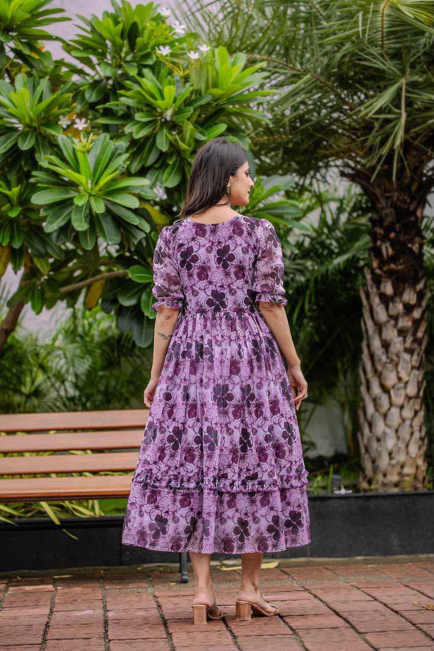 YNF Wholesale Faux Georgette Printed Gowns  | Surat Manufacturer