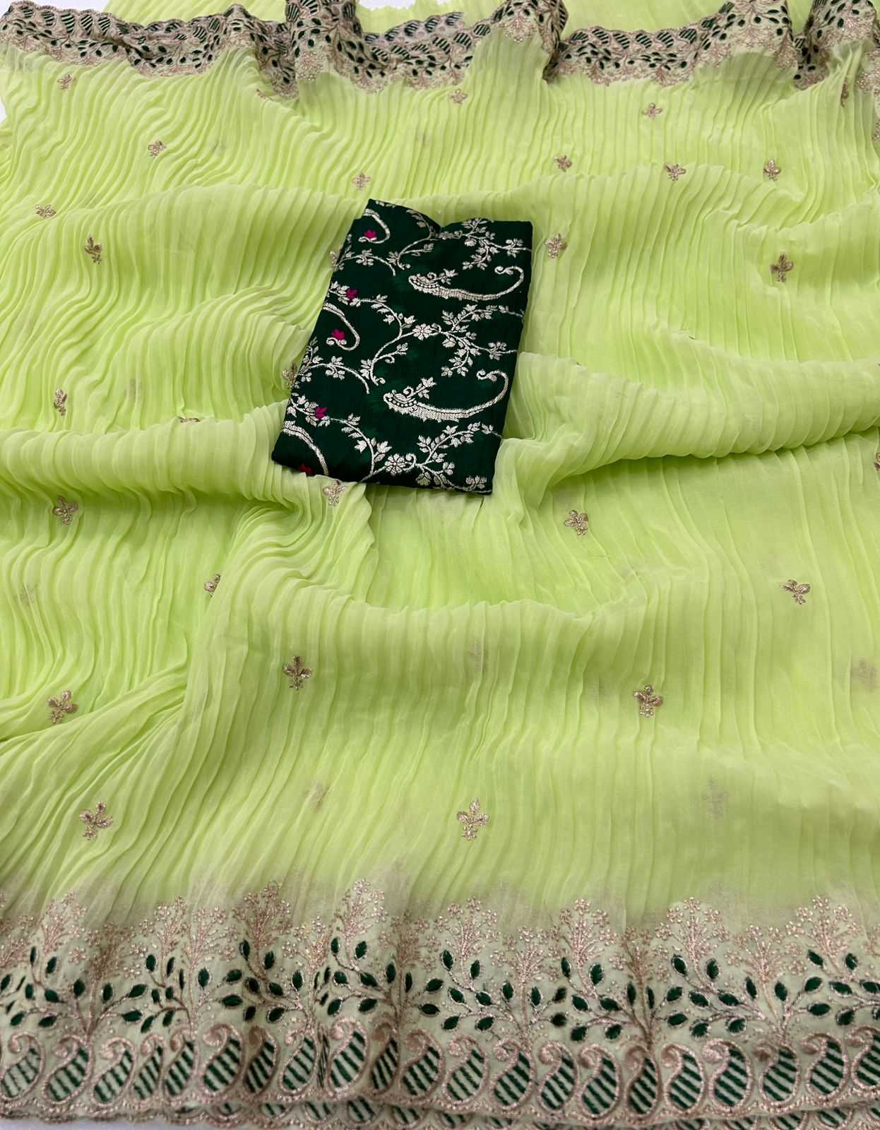 YNF Wholesale Faux Georgette Party Wear Sarees  | Surat Manufacturer