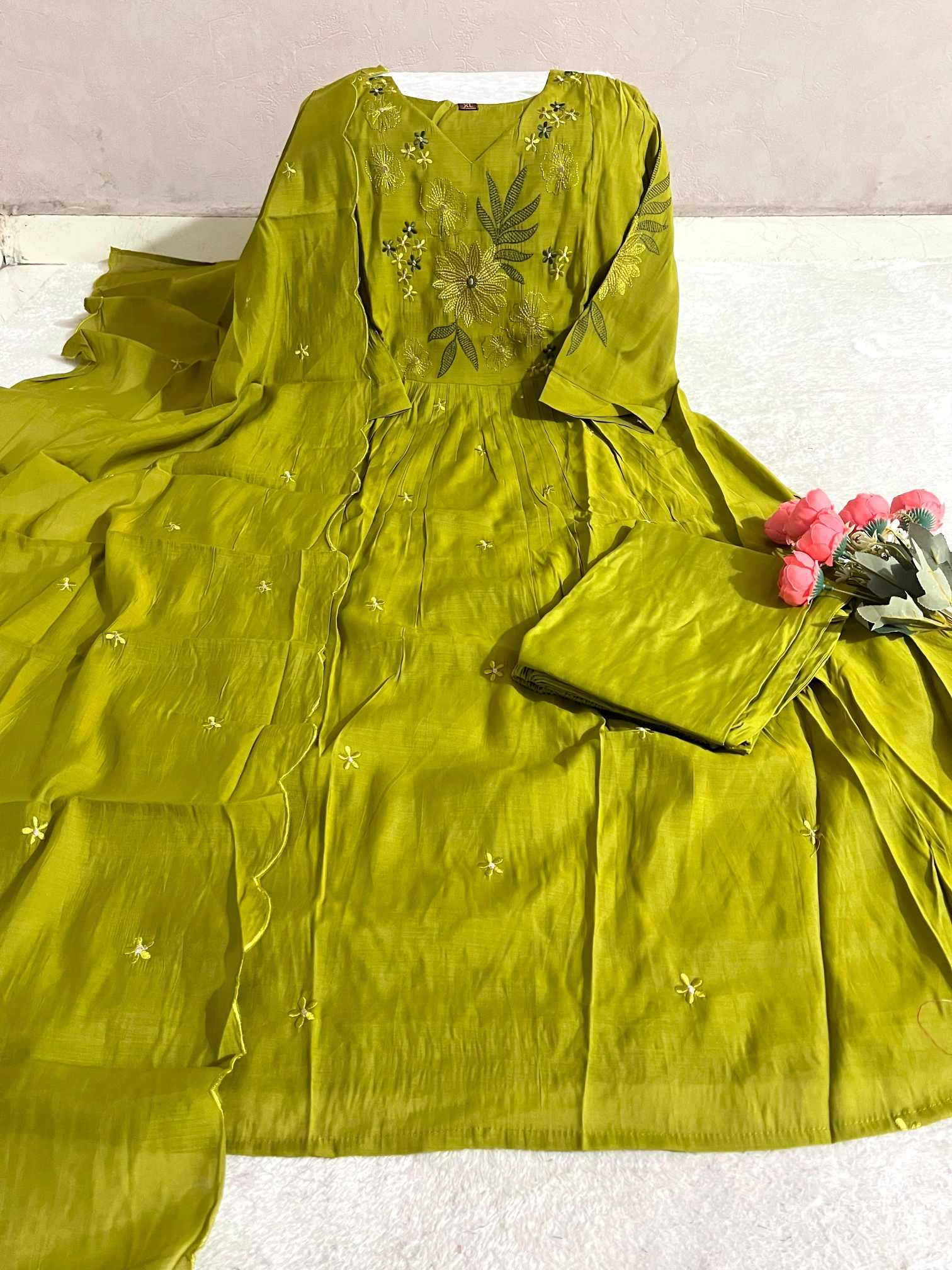 YNF Wholesale Chanderi Soft Anarkali Kurtis  | Surat Manufacturer