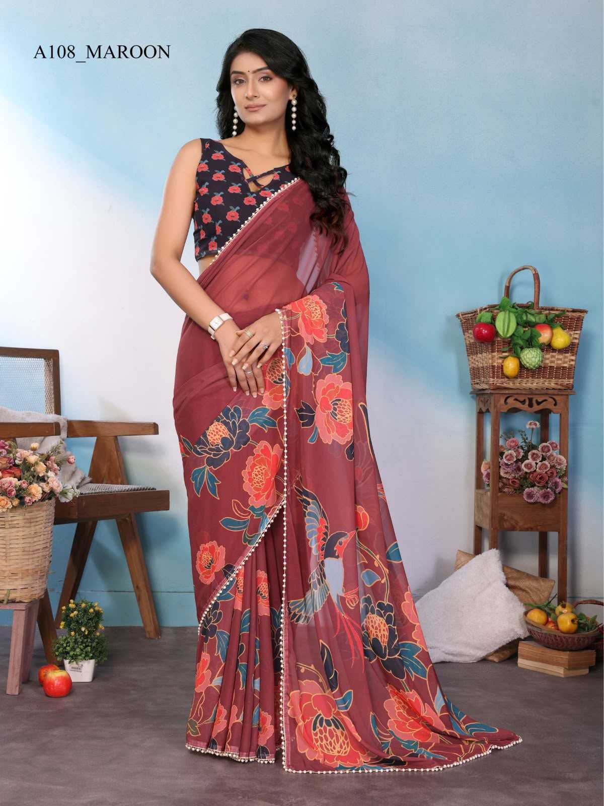 YNF Wholesale Silk Printed Silk Saree  | Surat Manufacturer