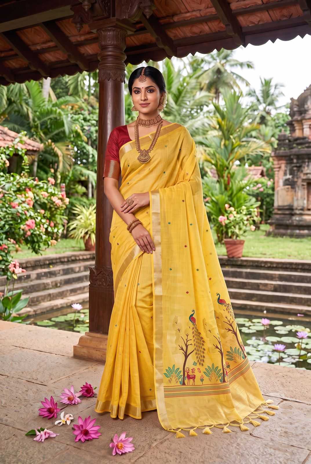 YNF Wholesale Cotton Zari Border Sarees KESH634 Vantara | Surat Manufacturer