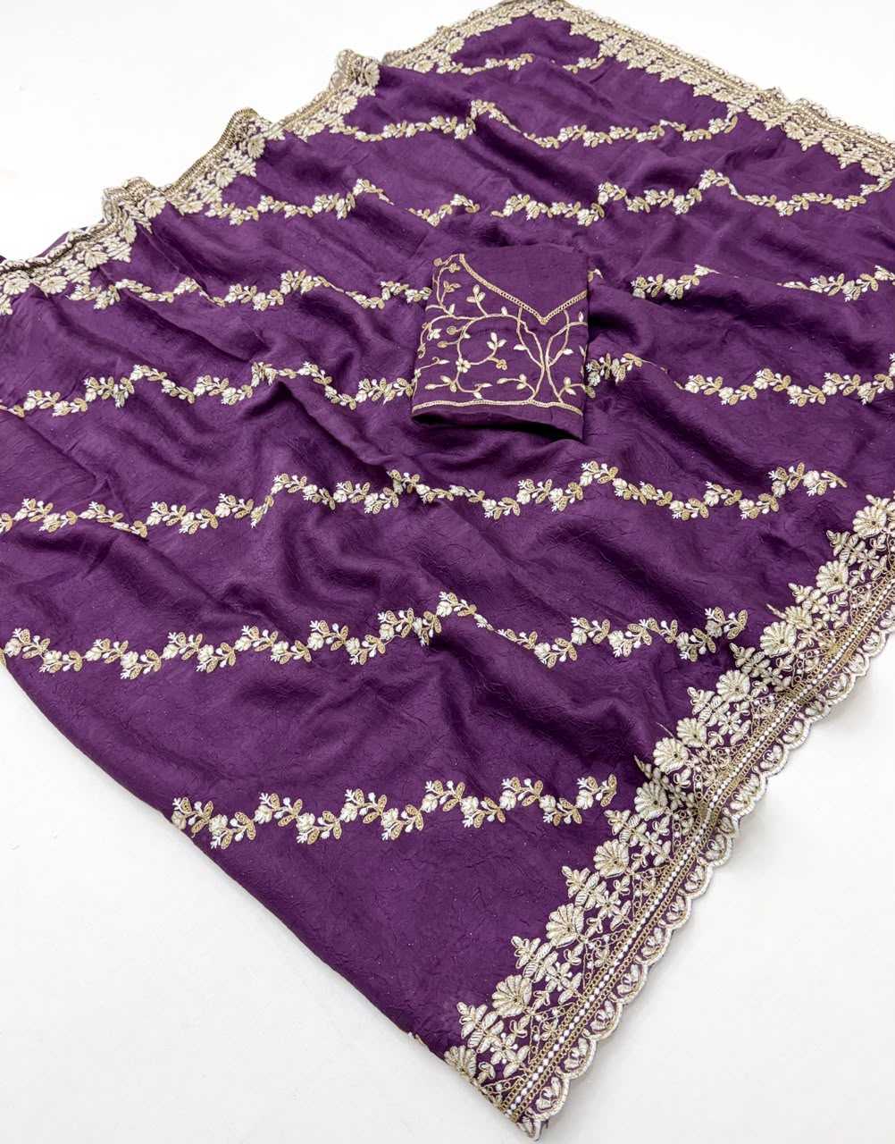 YNF Wholesale Crush Silk Designer Silk Sarees  | Surat Manufacturer