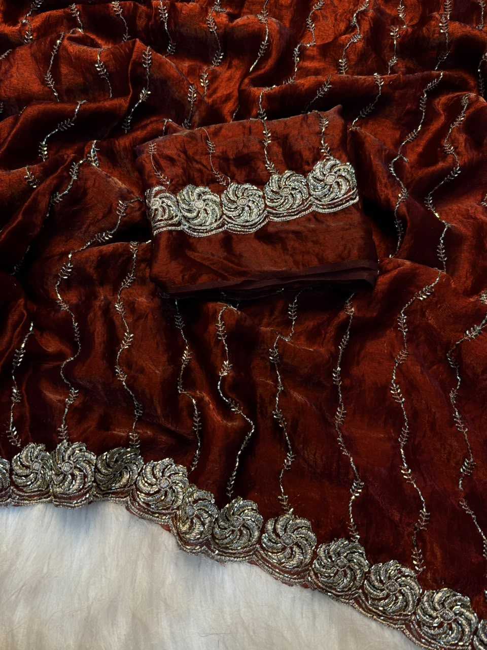 YNF Wholesale Space Silk Brocade Sarees  | Surat Manufacturer