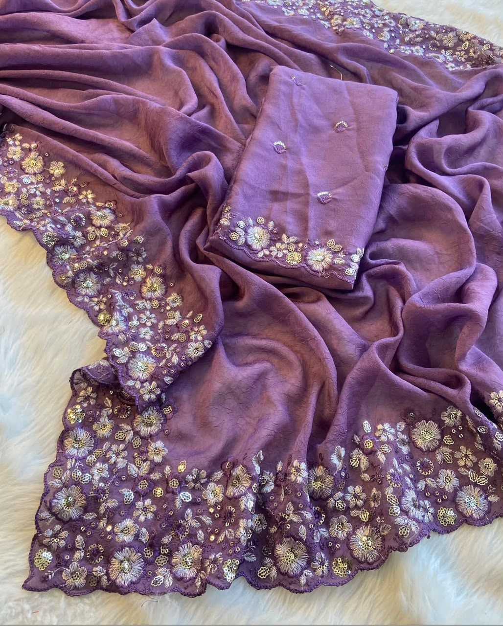 YNF Wholesale Crush Silk Designer Silk Sarees  | Surat Manufacturer